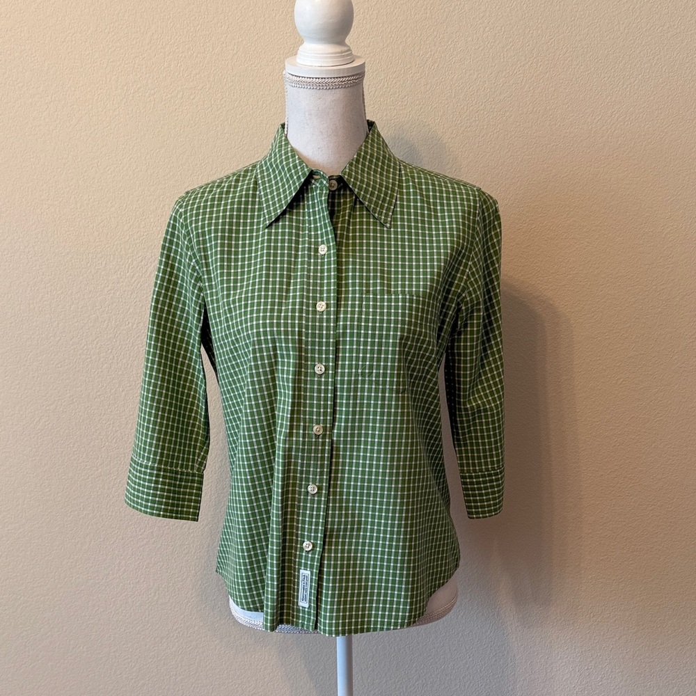 Abercrombie & Fitch Green Plaid Button-Down Shirt